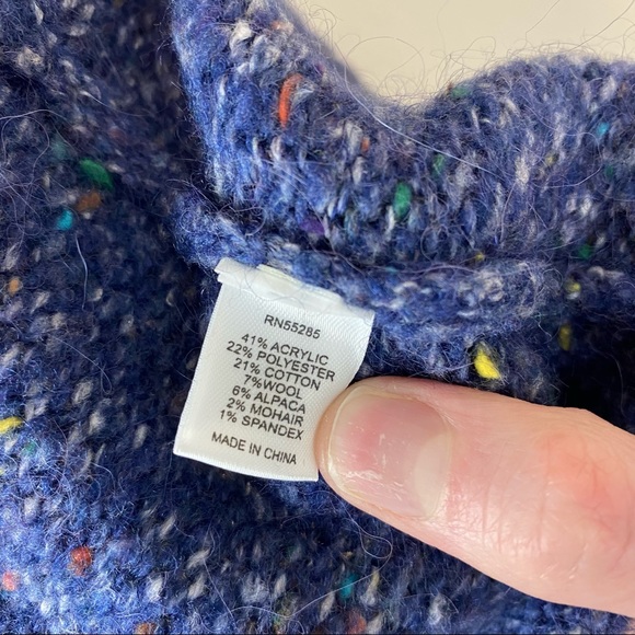 Express Blue Speckled Knit Button Down Sweater - Picture 11 of 11